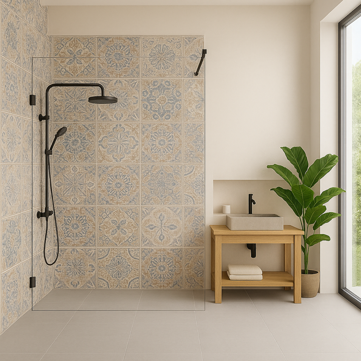 Wiesbaden Less Inloopdouche 8mm Nano Helder Glas / Mat Zwart